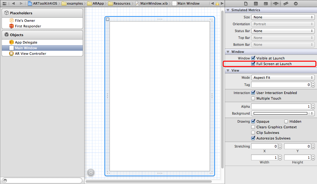 ARToolKit4iOS - UIWindow fullscreen at launch.png