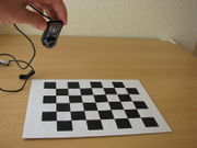 Beginning calibration with the chessboard.JPG